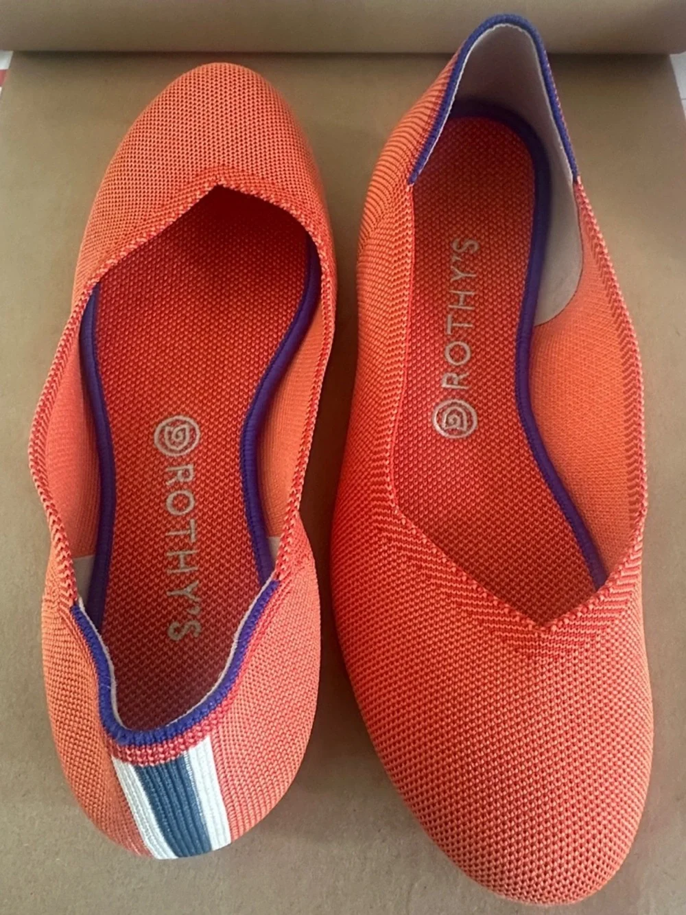 Rothy’s Orange Persimmon Marina Heel Ballet Flats Women’s 10.5